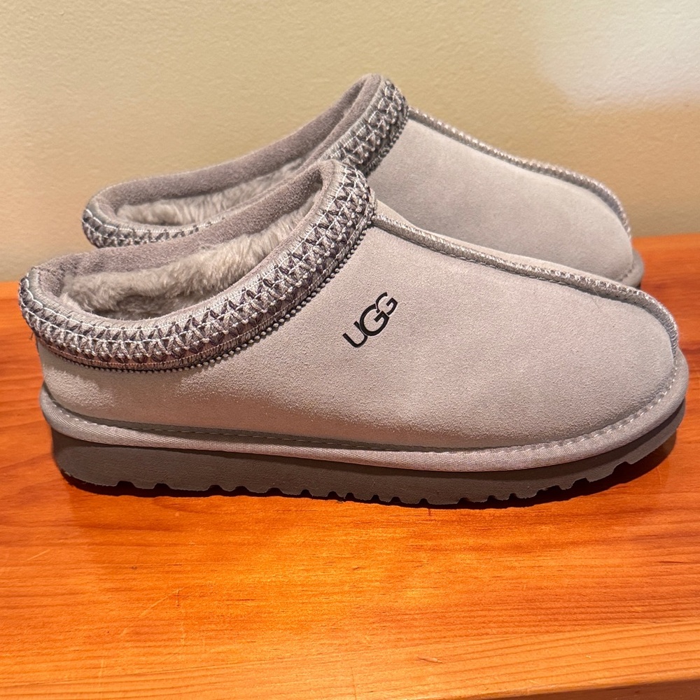 UGG Light Gray Suede Slip-Ons